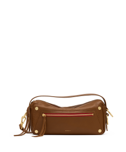Doxie | Mahogany Pebble/Brushed Gold Red Zip | Med