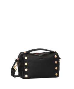 Evan Crossbody | Black/Brushed Gold Red Zip